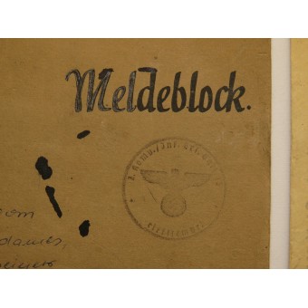 Meldeblock pertenecía a la comandante de 1 / KKL. ERS. BATL 13. Espenlaub militaria